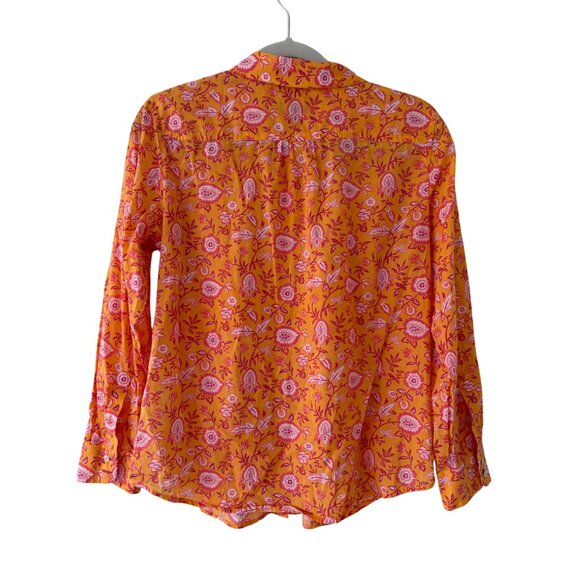 Talbots Petite MP Climbing Jacobean Floral Button-Down Shirt - Picture 3 of 10